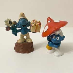 Smurfs Sharpener Flowrrs and Present Smurf Mushroom Umbrella Toys